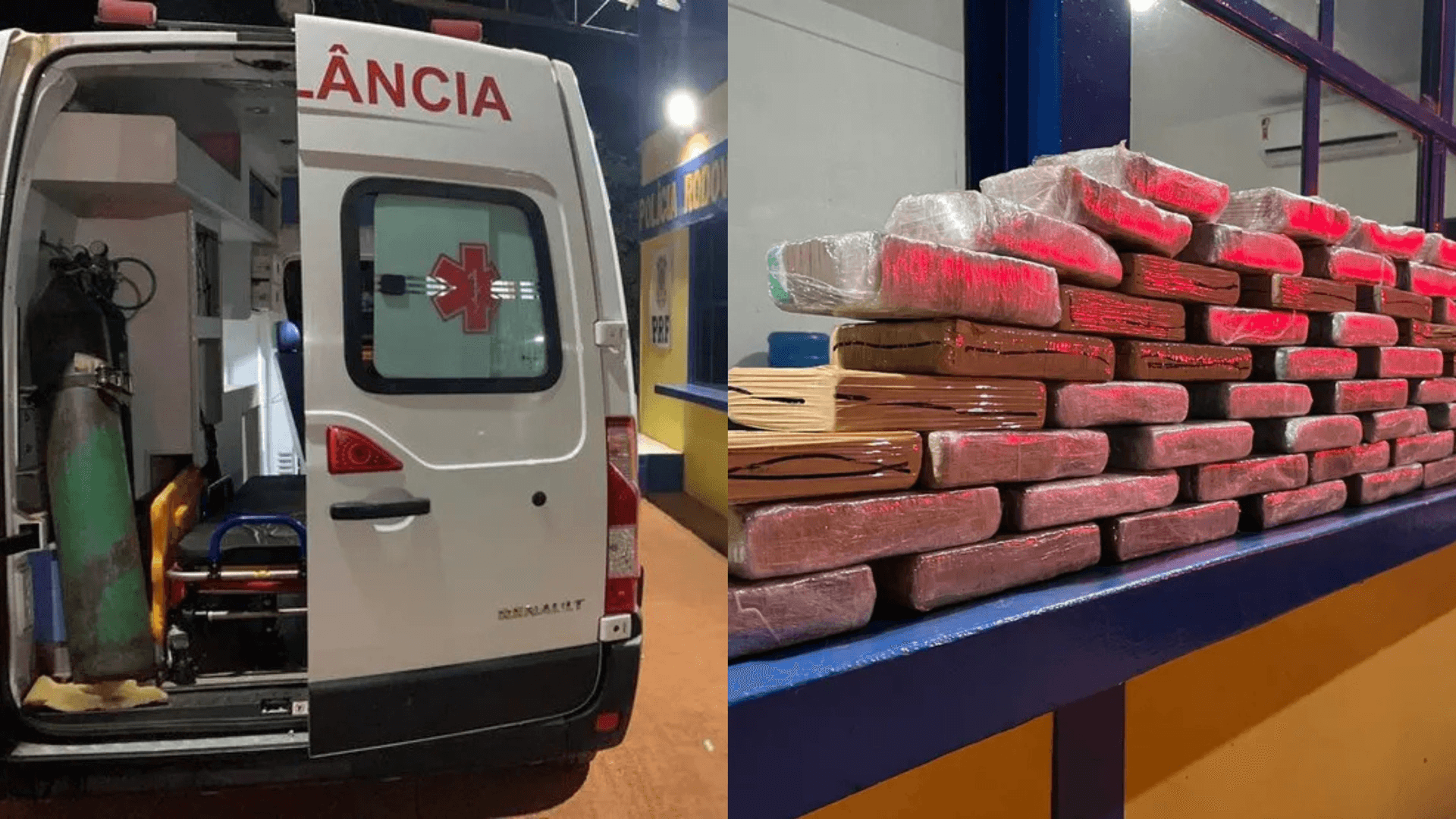 Viatura de ambulância estacionada em via pública de Guajará-Mirim, em Rondônia.