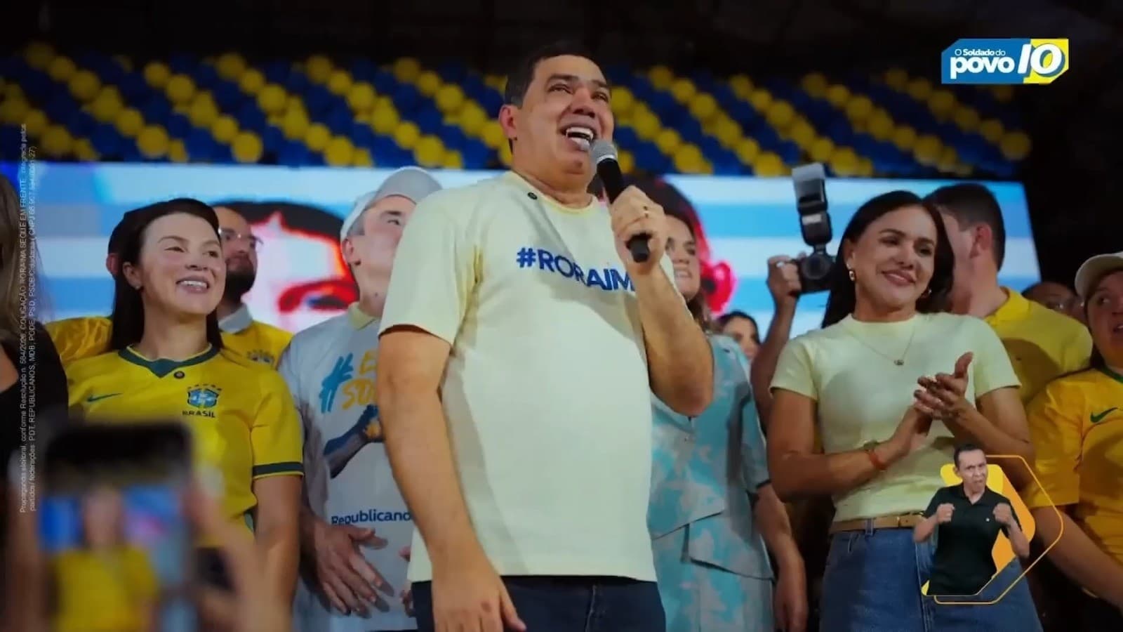 Cena do horário eleitoral gratuito exibida na televisão em Roraima.